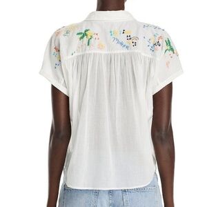 MOTHER White Blouse with Colorful Embroidery